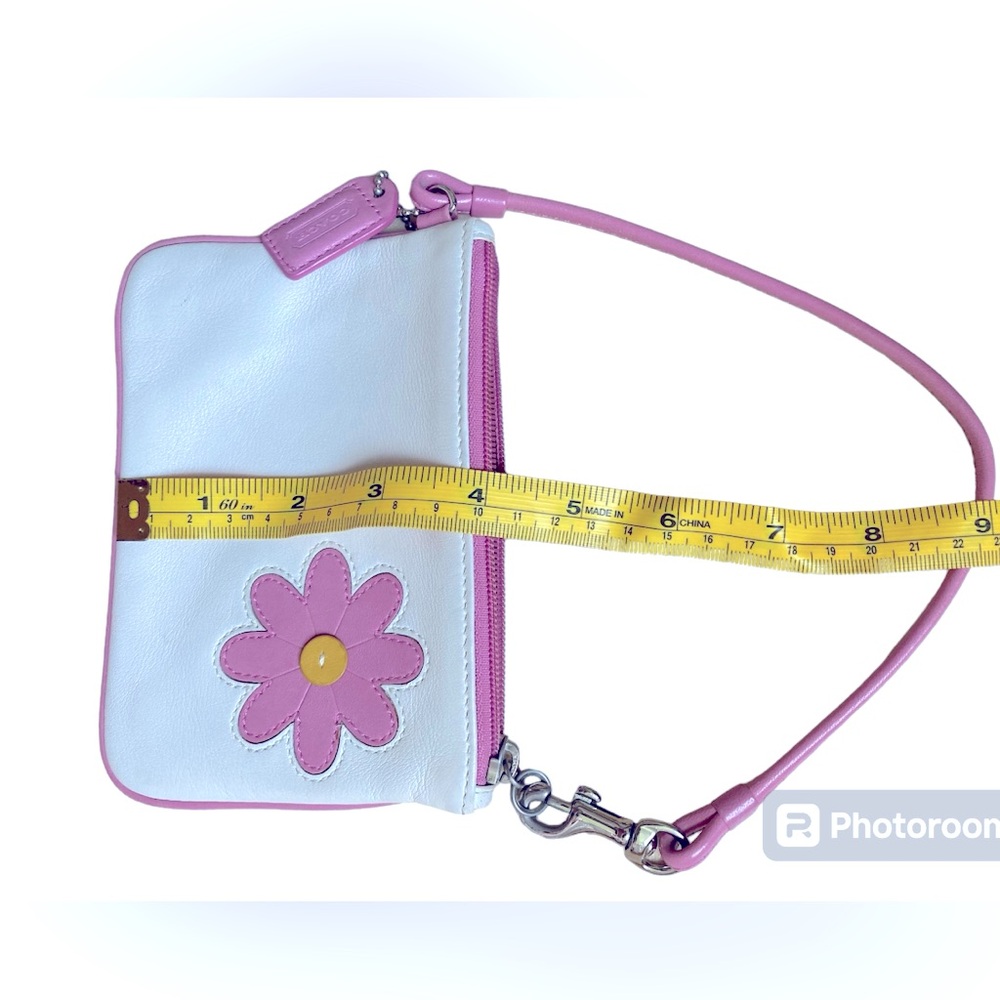 Coach Pink Button Flower Wristlet - Picture 4 of 7